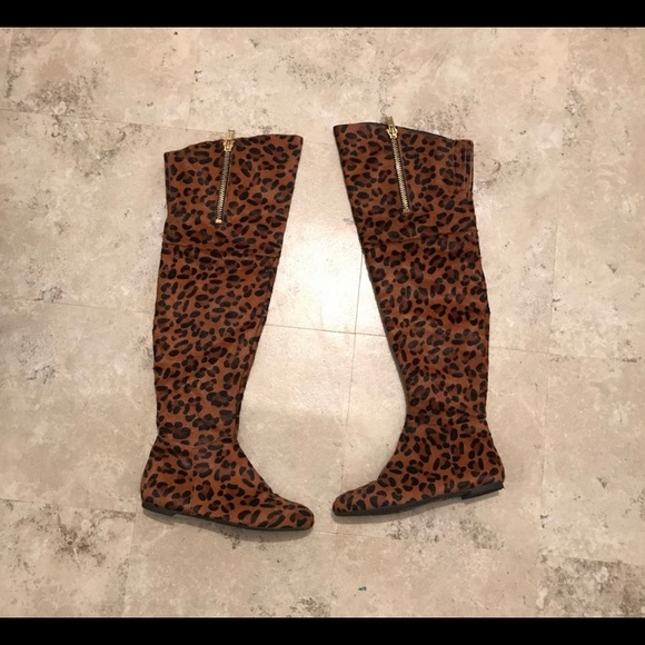 Sam Edelman James  knee high leopard print boots - Picture 4 of 7